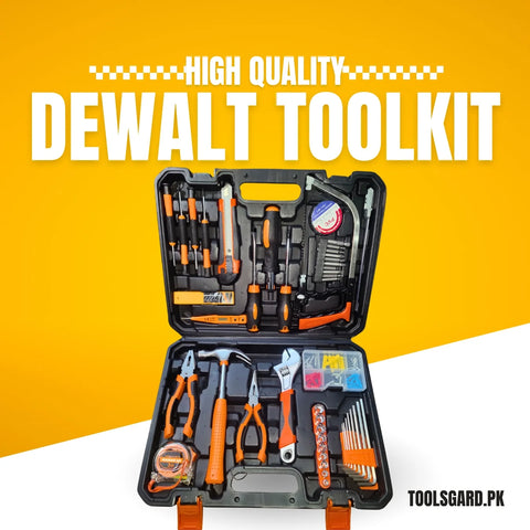 55-Piece Complete Tool Set with Storage Case + DeWalt Electric Drill – Made in USA | DIY & Repair Kit