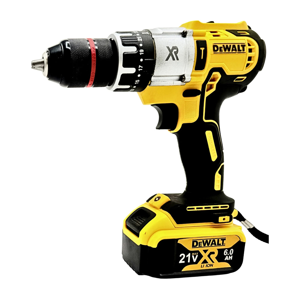 Dewalt 21V 13mm Cordless Drill Brushless Motor High Power Drilling Performance