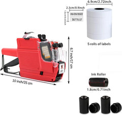 Price Label Gun – MX6600 2-Line 20-Digit Label Maker with Inkers & Stickers | Efficient & Versatile for Retail