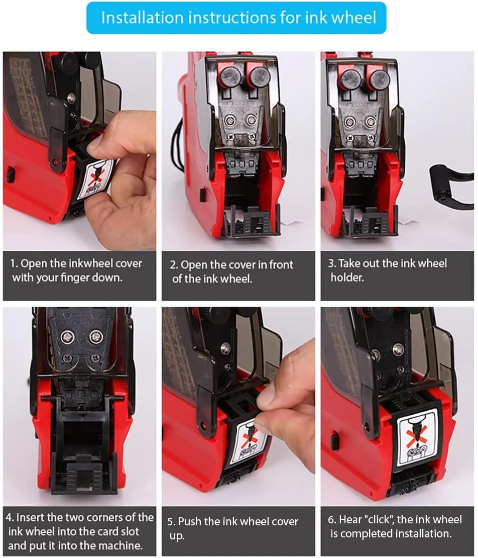 Price Label Gun – MX6600 2-Line 20-Digit Label Maker with Inkers & Stickers | Efficient & Versatile for Retail