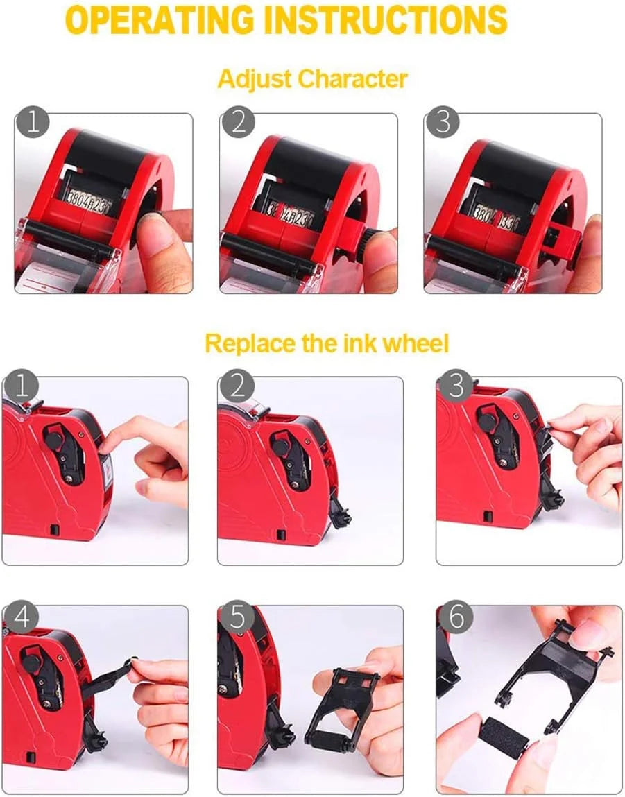 Pricing Tag Gun – MX5500 8-Digit Label Gun with 5150 White Stickers & Extra Inkers | Efficient & Accurate for Retail