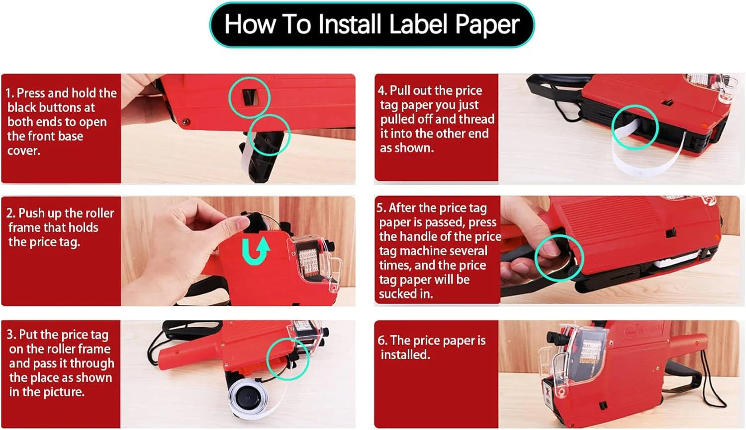 Price Label Gun – MX6600 2-Line 20-Digit Label Maker with Inkers & Stickers | Efficient & Versatile for Retail