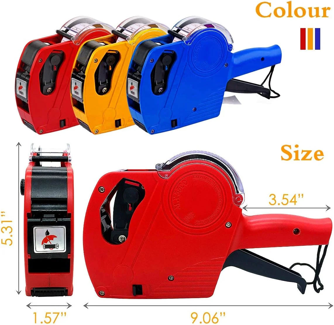 Pricing Tag Gun – MX5500 8-Digit Label Gun with 5150 White Stickers & Extra Inkers | Efficient & Accurate for Retail