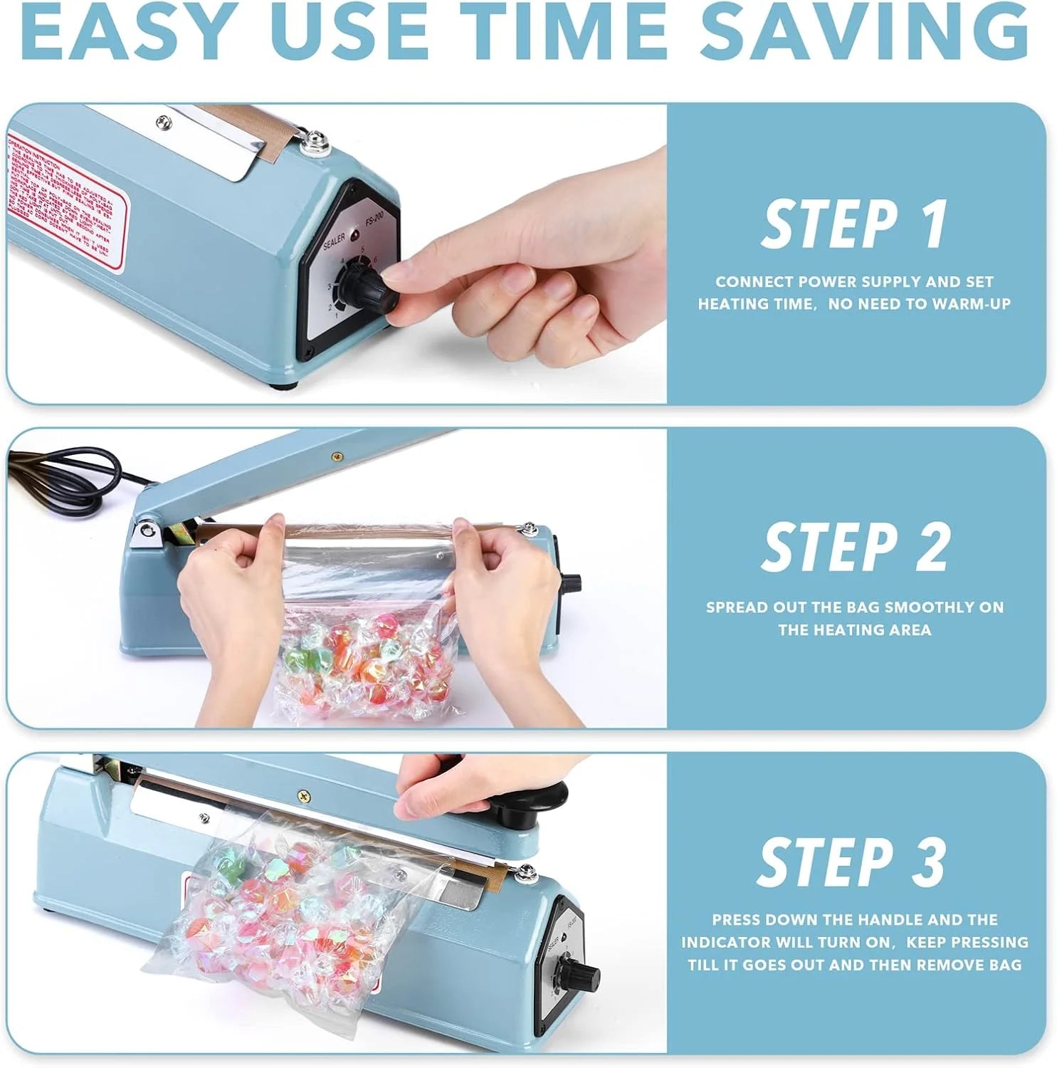 KINGSTAR 16-Inch Impulse Sealer | Heavy-Duty Manual Heat Sealer for Plastic Bags, Mylar & Shrink Wraps | Adjustable Heat Control | Free Repair Kit