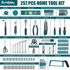 Sundpey 257-Piece Home Tool Kit – Complete Set for DIY & Home Repairs with Toolbox