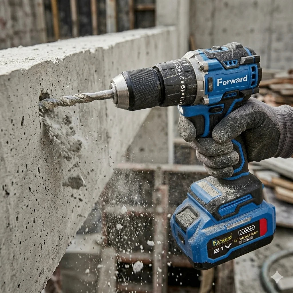 Forward 21V Professional Brushless Cordless Drill - 66NM Torque | 13mm Chuck | Dual Lithium Battery | Copper Lifetime Warranty