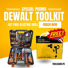 55-Piece Complete Tool Set with Storage Case + DeWalt Electric Drill – Made in USA | DIY & Repair Kit